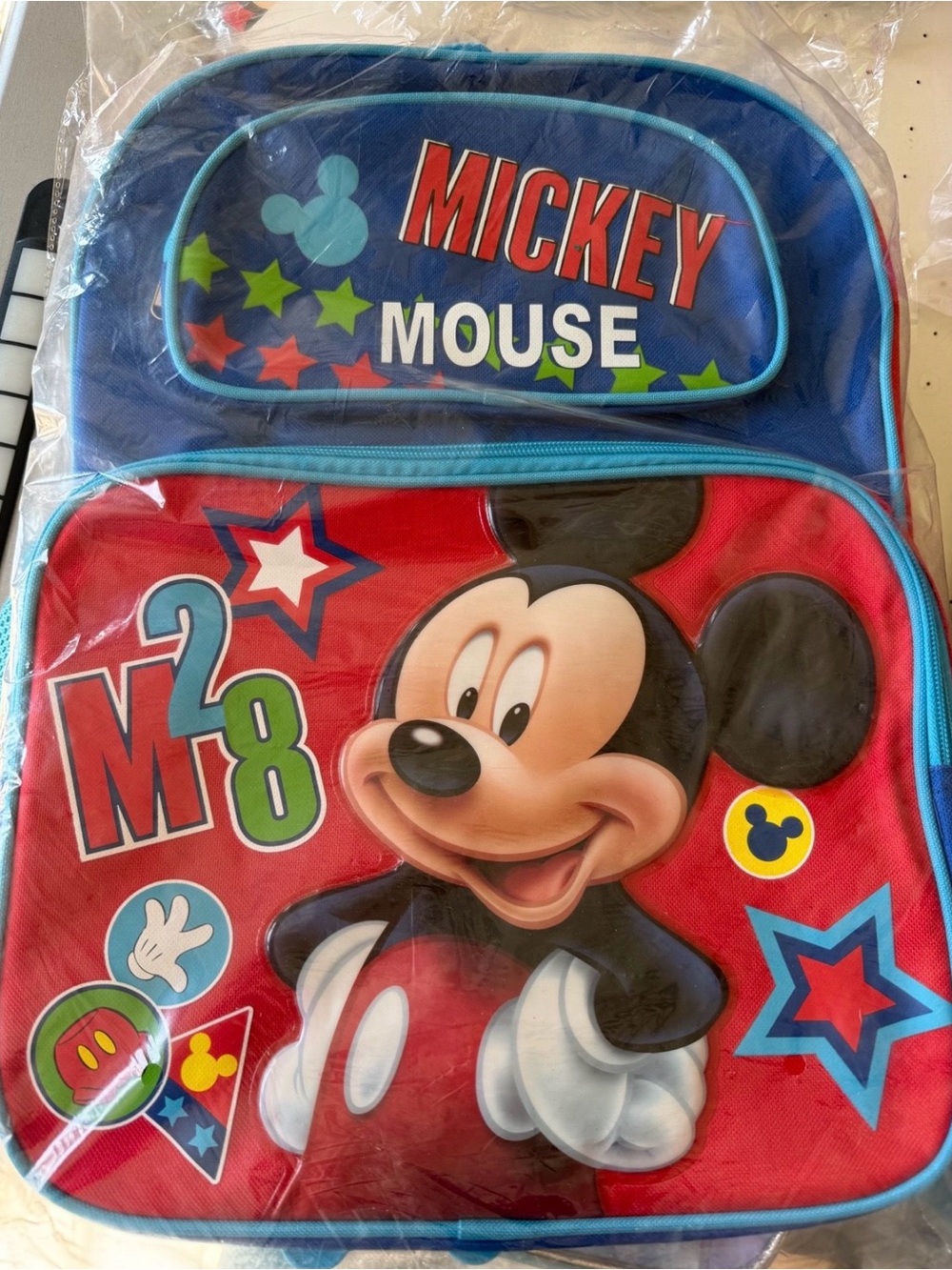 Disney Mickey Mouse Kids Backpack in Red, Blue & Black